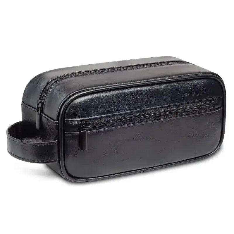 Cyflymder  Men's Business Trip Pu Toiletries Hand-held Makeup Bags Toiletries Storage Bag Makeup Storage Wash Bag