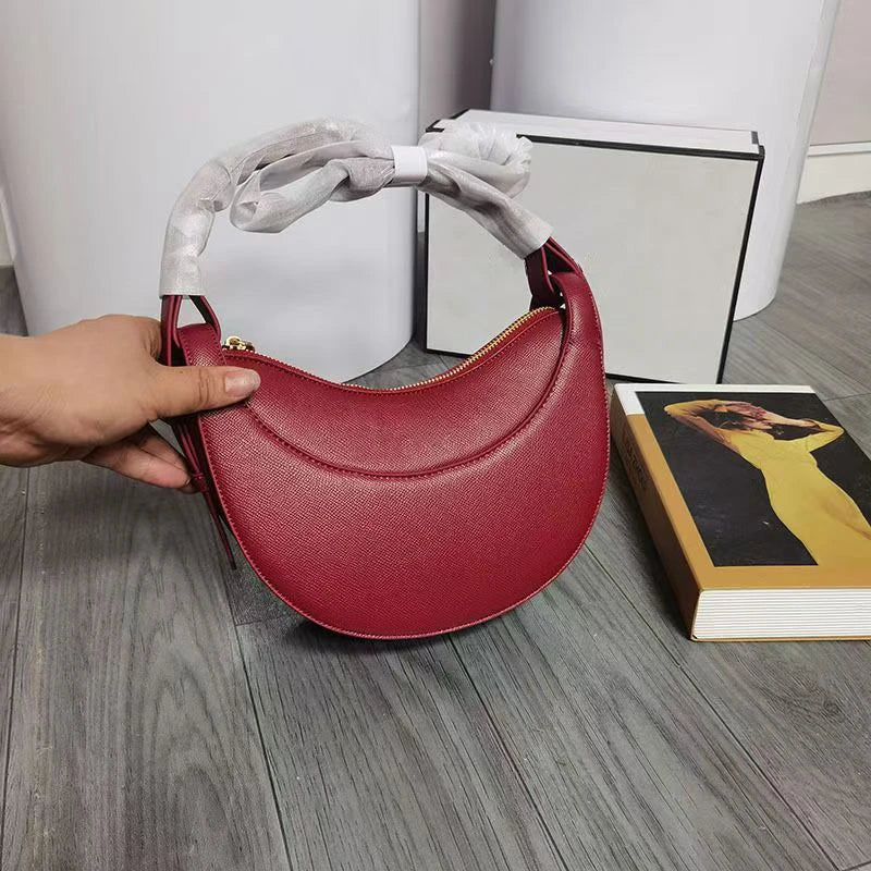Cyflymder  Women's Bags Luxury Brand Leather Shoulder Bag with Retro Half Month Fashion Design Crossbody Small Bag Women's Accessories