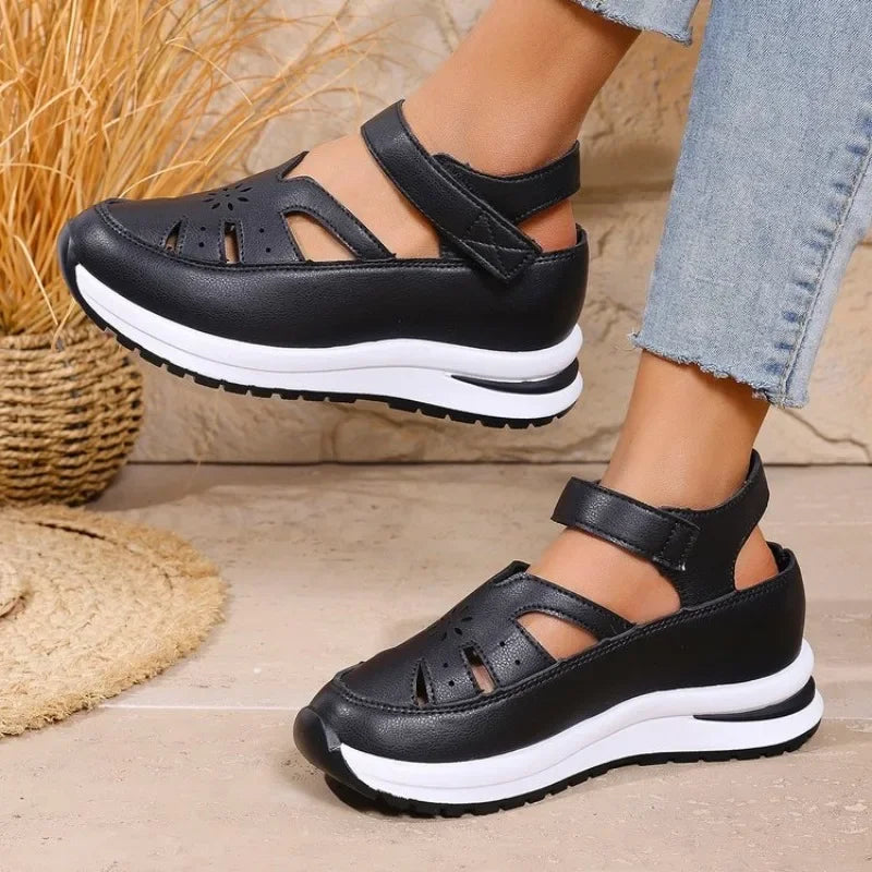 Cyflymder  Women's Shoes 2025 Hot Sale Closed Toe Women's Sandals Casual Rome Sandals Women Hollow Platform Wedges Plus Size Shoes Female