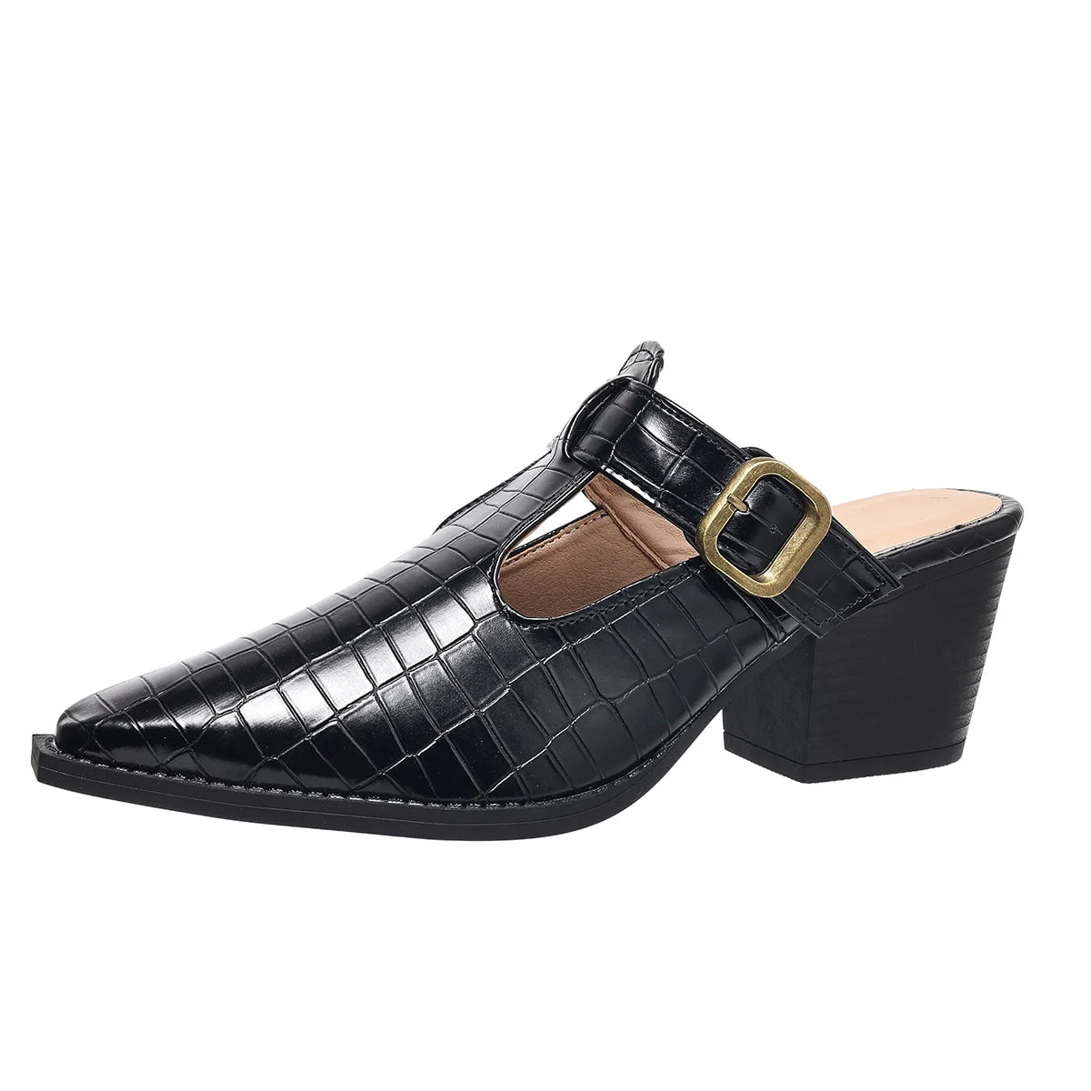 Cyflymder  Pointed Toe Designer Shoes Woman Women's Mules with 6.5cm High Heels Pumps Women Offers Summer Footwear Ladies Buckle Shoe