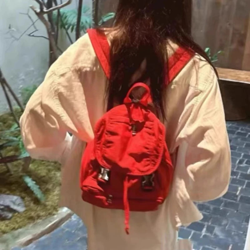 Cyflymder  Korean Casual Preppy Backpacks Sweet Y2k Aesthetic Women Schoolbags All Match Ins Simple Fashion Backpack for College Students