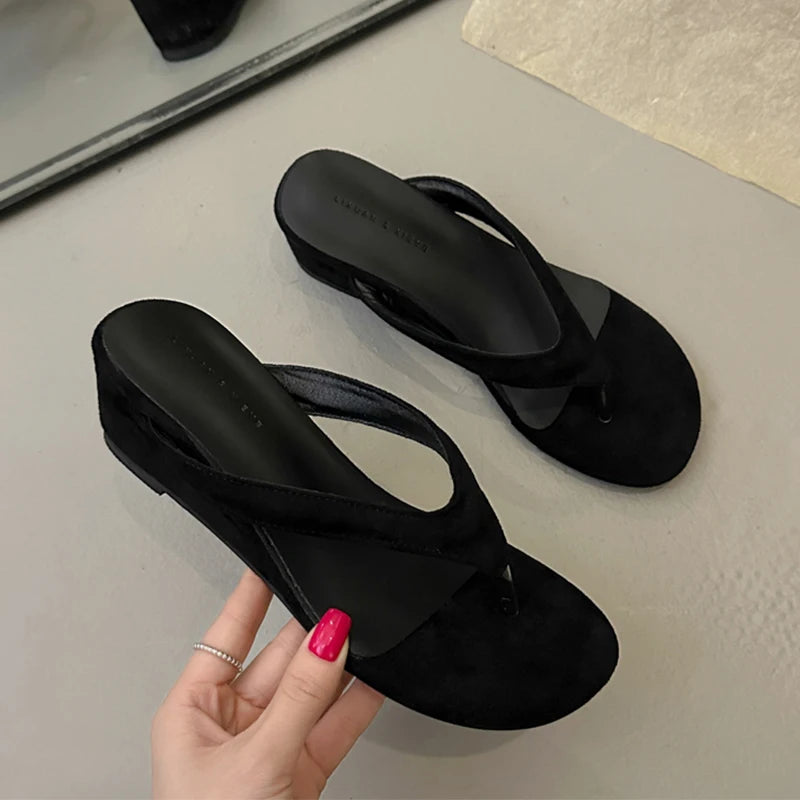 Cyflymder  Wedges Slippers Women Clip Toe Sandals High Heels Designer Shoes Beach Casual Flip Flops Walking Dress Comfort Mujer De Zapatos