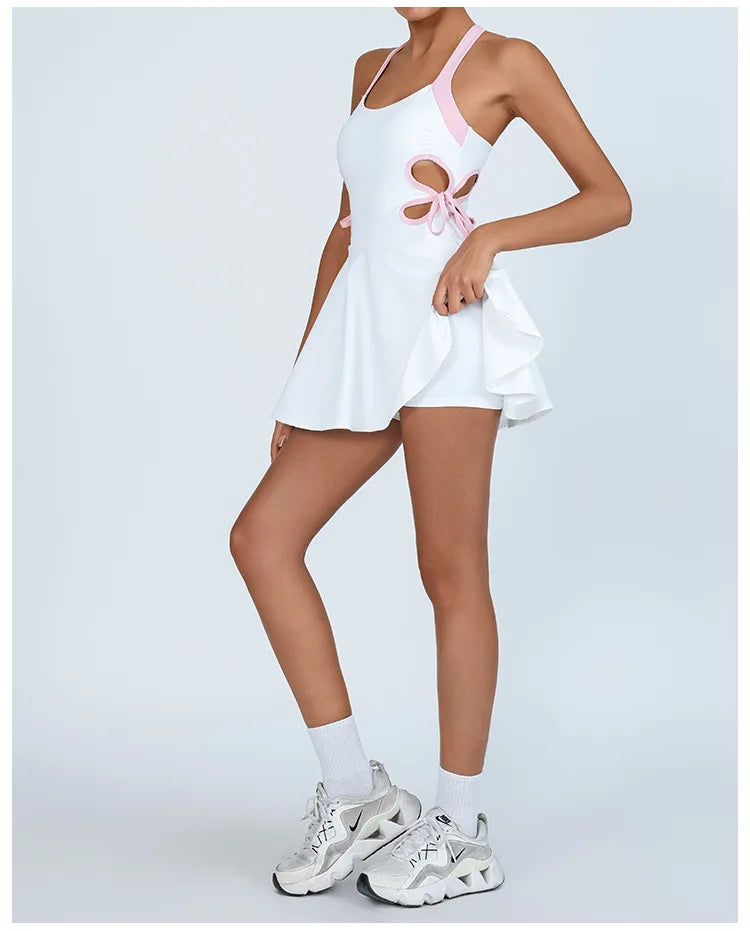 Cyflymder  Women Tennis Yoga Set One-Pieces Dress Sports Golf Badminton Skorts Anti Shorts Tracksuits Active Wear