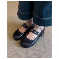 Cyflymder  Shallow Mouth Low Heels Rubber PU Hoof Shallow Mouth Low Heels PU Rubber