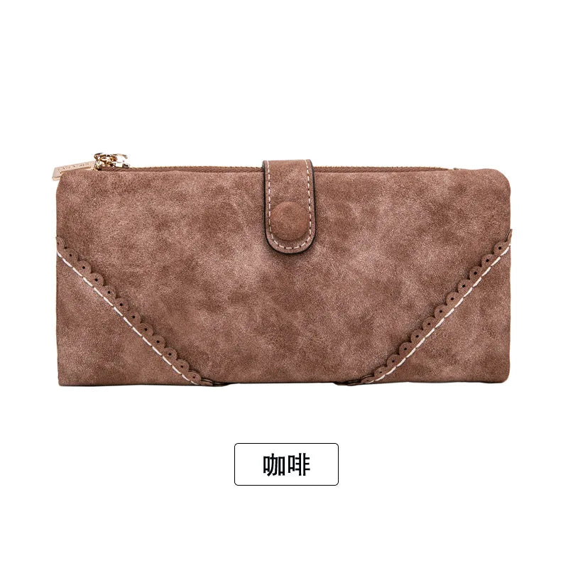 Cyflymder  Men/Woman Wallet Vintage PU Leather Frosted Long Wallets Coin Pocket Billetera Hombre Man Purse Male ID Card Holder Money Bags