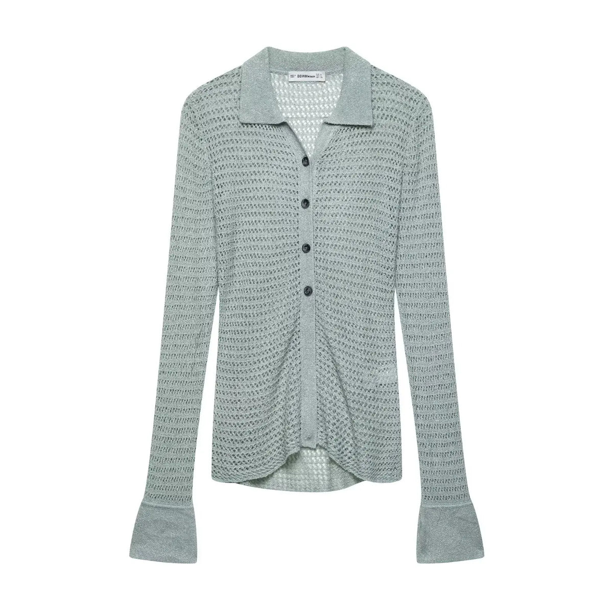 Cyflymder  Vintage Casual Chic Women Sweater Solid Polo Collar Long Sleeve Knitted Pullovers New Fashion Spring Summer Sweaters