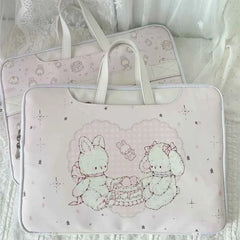 Cyflymder   Sweet Cute Cartoon Laptop Sleeve Handbag Women Rabbit Print Shockproof Waterproof Notebook Carry Bag Ladies Commute Protective