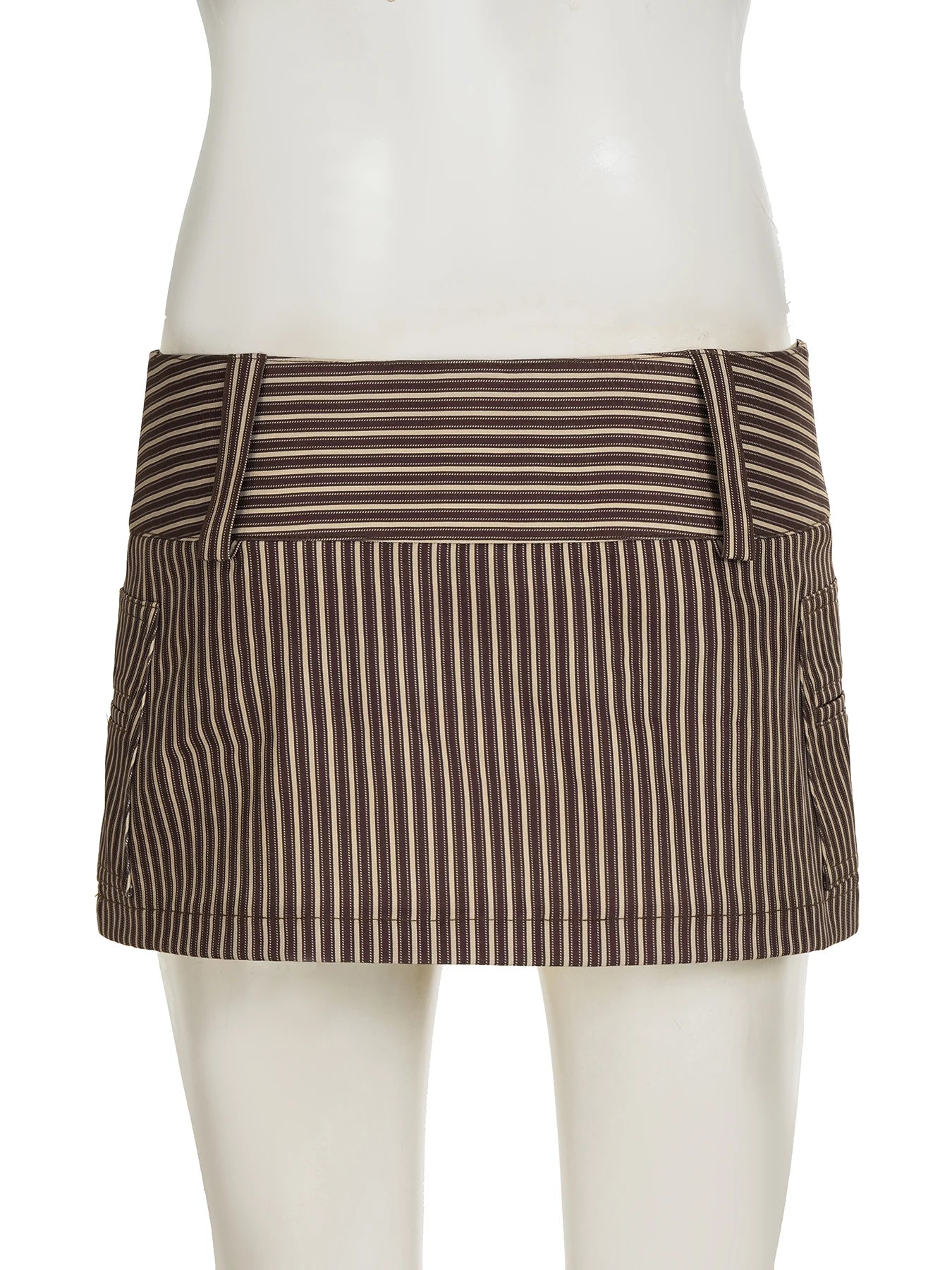 Cyflymder  Casual Basic Printed Striped A-Line Skirts Y2K Sexy Slim Low-Waisted Mini Skirts Women 2025 Summer Fashion Streetwear