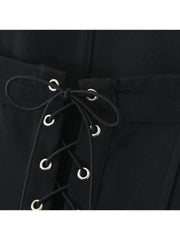 Cyflymder  Retro American Hot Girl Slim Fit Strapl Cinched Waist  A-Line Skirt SetWith Se Inner ortigh Waist Street