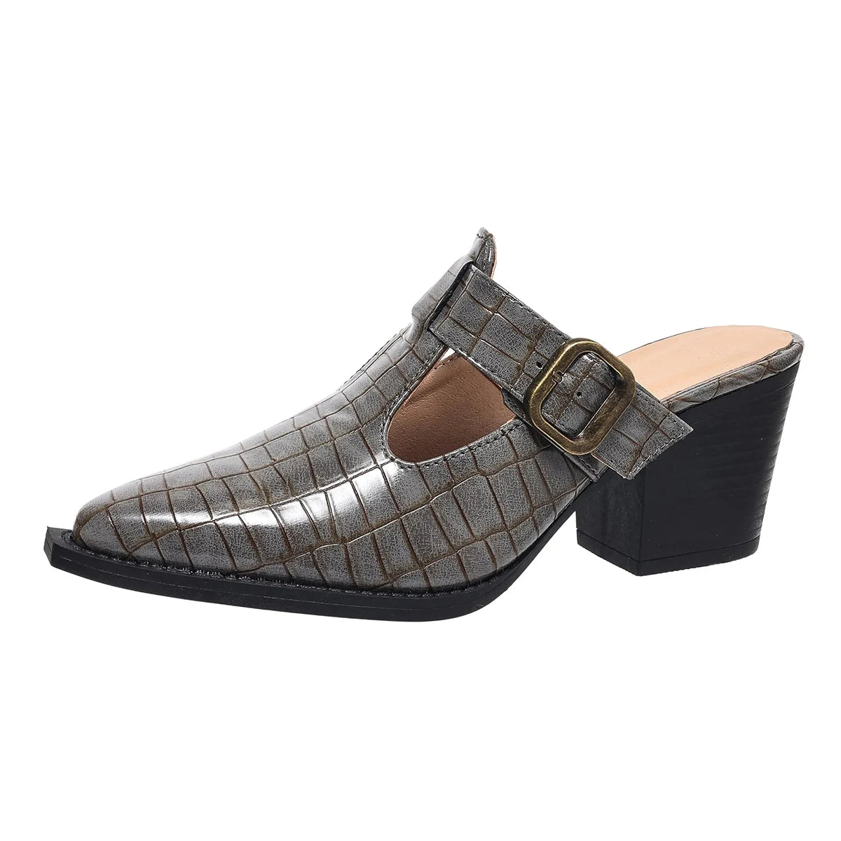 Cyflymder  Pointed Toe Designer Shoes Woman Women's Mules with 6.5cm High Heels Pumps Women Offers Summer Footwear Ladies Buckle Shoe