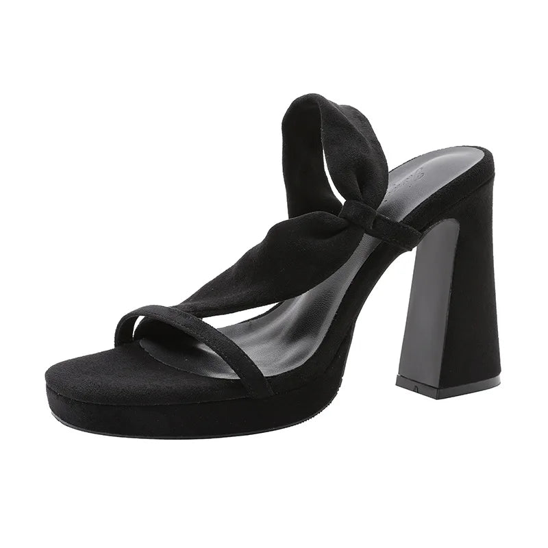 Cyflymder  Women's Sandals Summer Thick Heel Platform High Heels Women's Heeled Sandals Summer New Versatile Cool Slippers