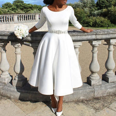 Cyflymder  Women's Elegant Luxury Sequins Evening Midi Dress Solid Crew Neck Long Sleeve Slim Ball Gown Autumn Female Prom Wedding Dresses