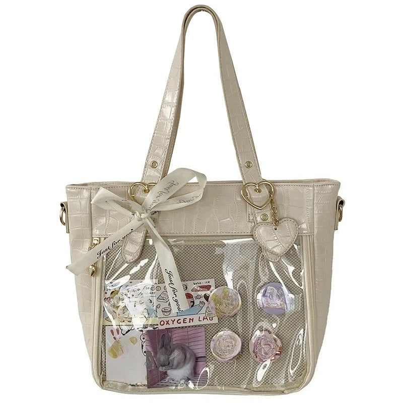Cyflymder  Streetwear Y2k Aesthetic Shoulder Handbags 2025 Vintage High-capacity Women Crossbody Ita Bag Japanese Jk Transparent Tote Bags