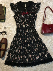 Cyflymder  Harajuku Dresses Vintage Women's Dress Kawaii Y2k Summer Floral Print Slim Sexy Short Sleeve 90s Hot Girl Fashion Elegant Shoujo