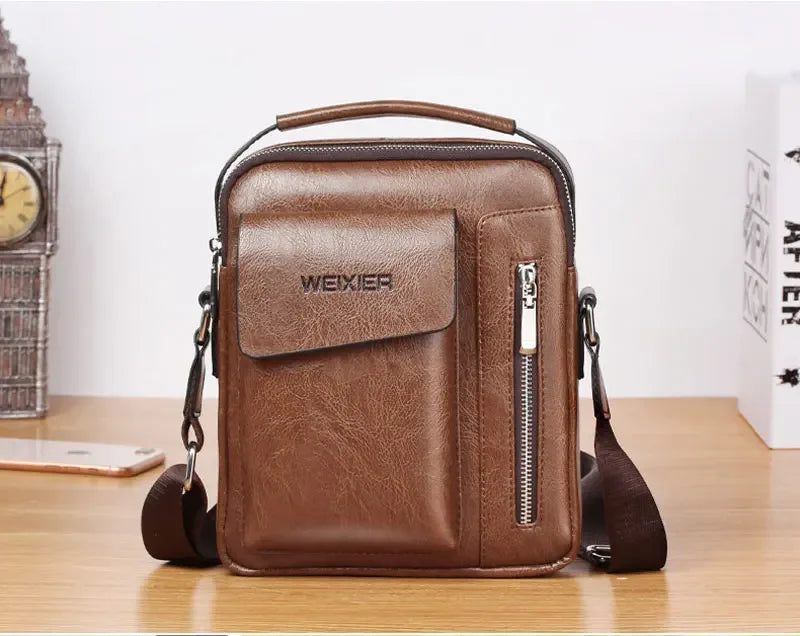 Cyflymder  Men Shoulder Bags Crossbody Bag Multi-function Men's Handbags Capacity PU Leather Bag For Male Messenger Bags Tote Bag