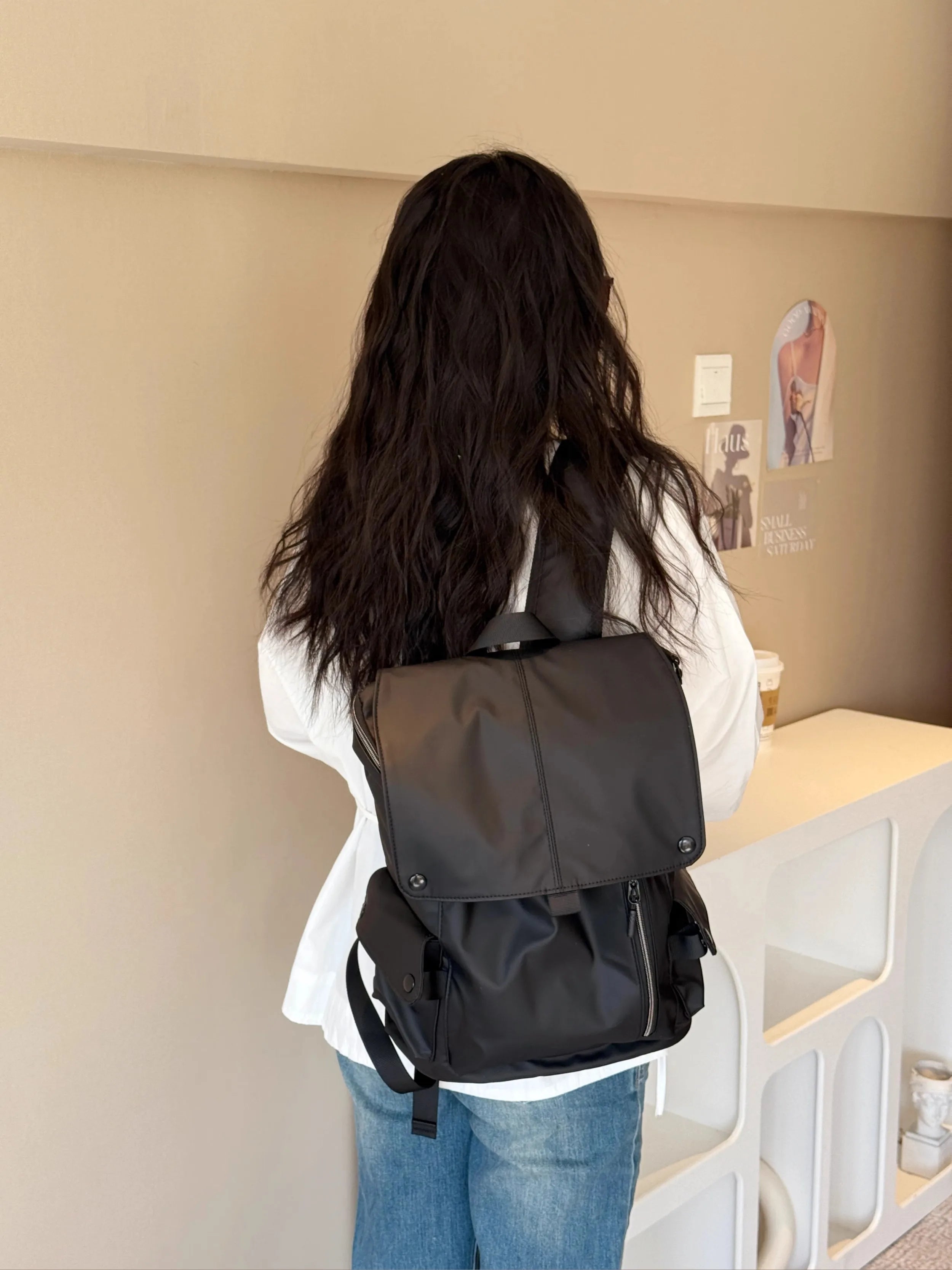 Cyflymder  Korean Y2k Aesthetic Simple Backpack Casual All Match Fashion Schoolbags Vintage Preppy Trendy Chic Backpacks for Women Students