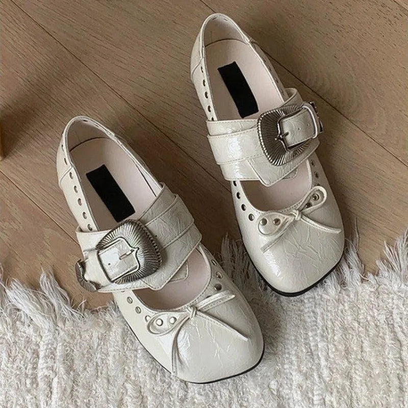 Cyflymder   Punk Style Women's Mary Jane Shoes Luxury Metal Decoration Casual Shoes for Woman Fashion Flat Shoe Designer Shoes Zapatos Mujer