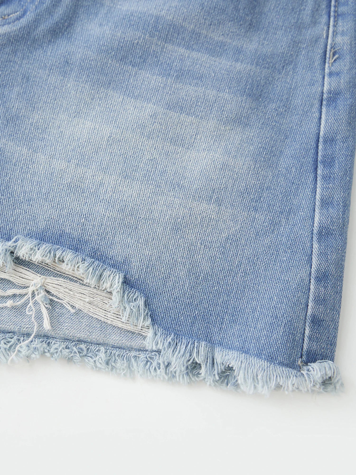 Cyflymder  Women s Distressed Denim Bermuda Shorts High Waisted Frayed Hem Jean Shorts with Pockets and Belt Loops for Summer Street Style