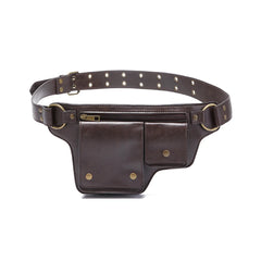Cyflymder  Chest Bag Adjustable Strap Multiple Card Slots Magnetic Closure Waist Bag for Mens Small Belt Fanny Pack Motor Riding Bag