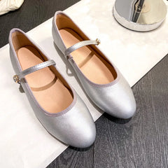 Cyflymder  Shiny PU Leaather Flats Mary Janes Shoes Women Red Elegant Basic Pointed Toe Loafers Spring Autumn Daily Casual Black Shoes New