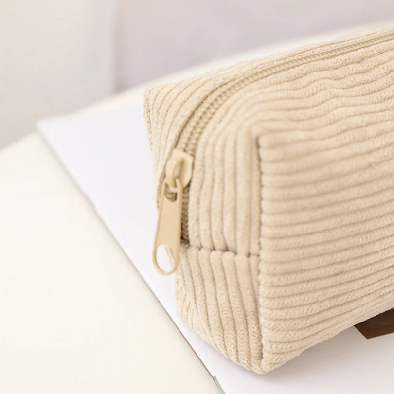Cyflymder  Corduroy Pencil Case Korean Stationery Pencil Pouch Estuche Escolar Shark Pen Case School Supplies Trousse Scolaire Pencilcase