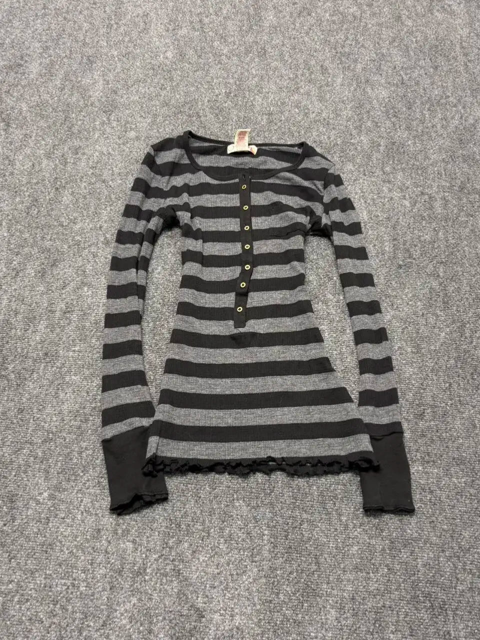 Cyflymder   Fashion T-shirt Slim Y2k Vintage Punk Goth Stripe Harajuku Crop Top Winter Streetwear Femme Sweet Long Sleeves Casual Tees 2000s