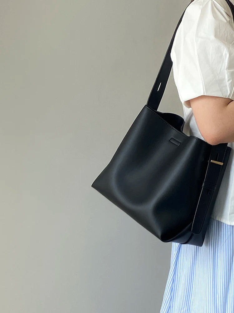 Cyflymder  Y2k Aesthetic Vintage All Match Simple Shoulder Bags Office Lady Elegant Casual Underarm Bag Solid Korean Fairy Women's Handbags