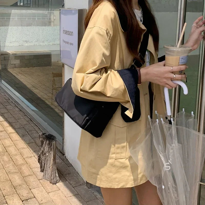 Cyflymder  Nylon Women Shoulder Bag Ladies Crossbody Bags Fashion Wide straps Female Armpit bag Handbags and purse 2-piece Set wallet