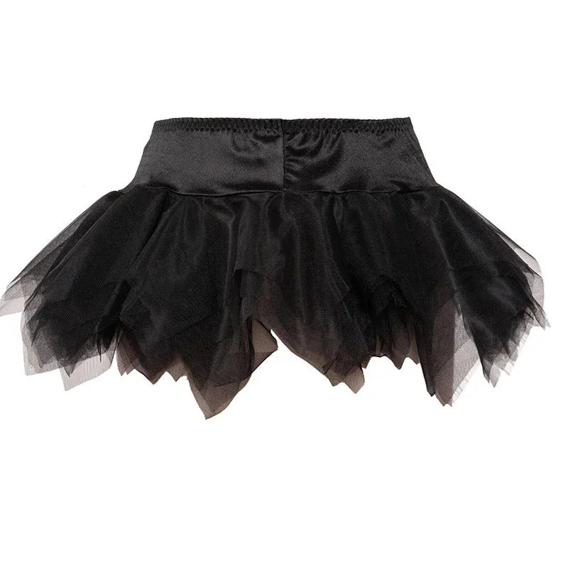 Cyflymder  Women Layered Tutu Skirt Adult Pleated Puffy Mini Skirts Plus Size Burlesque Carnival Party Clubwear Corset Costumes Accessories