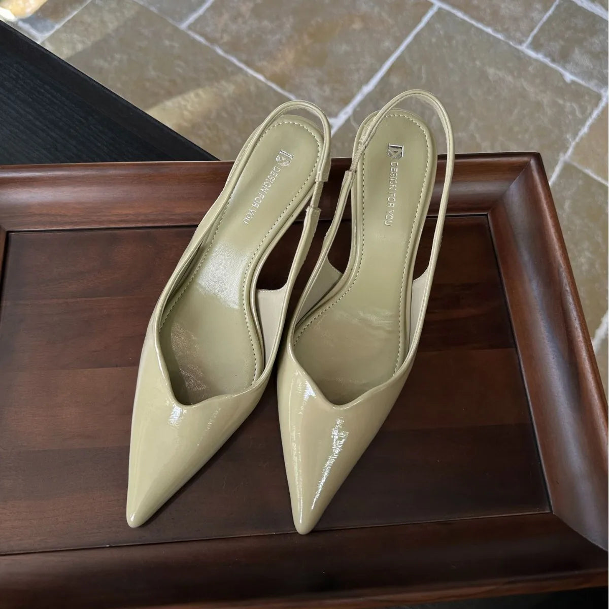 Cyflymder  Beige Heeled Sandals Spring Shoes 2025 Women's Black Open High New Girls Low Cat Pointed Retro Comfort Summer Fabric Scandals Ru