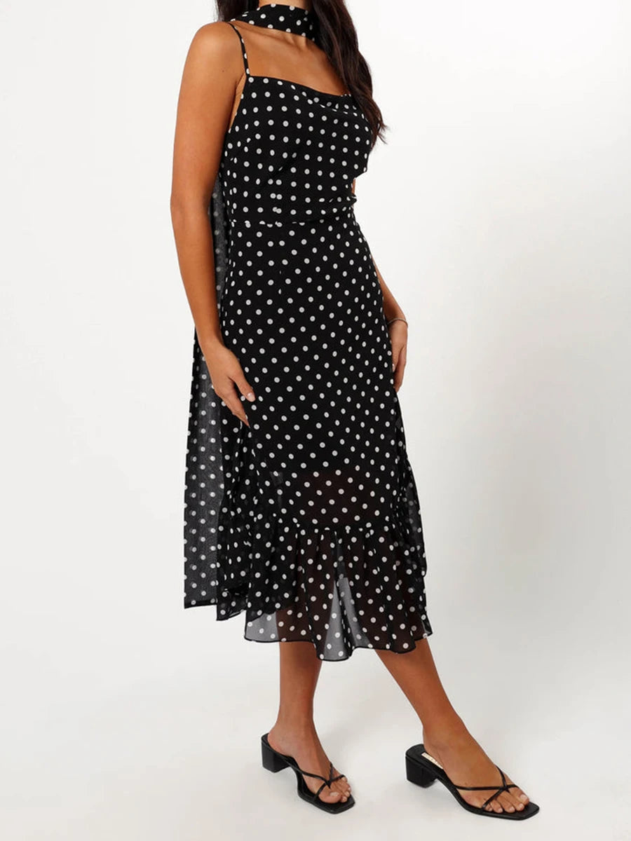 Cyflymder  Elegant Floral Print Sleeveless Maxi Dress with Belt and Matching Headband for Summer Wedding Guest Outfit