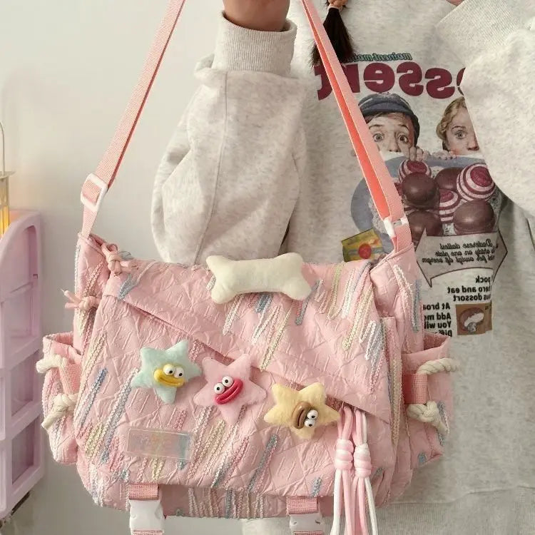 Cyflymder  Stylish Backpack Large Capacity Crossbody Bag for School Commuter, Soft Girl Casual Backpack or Shoulder Bag