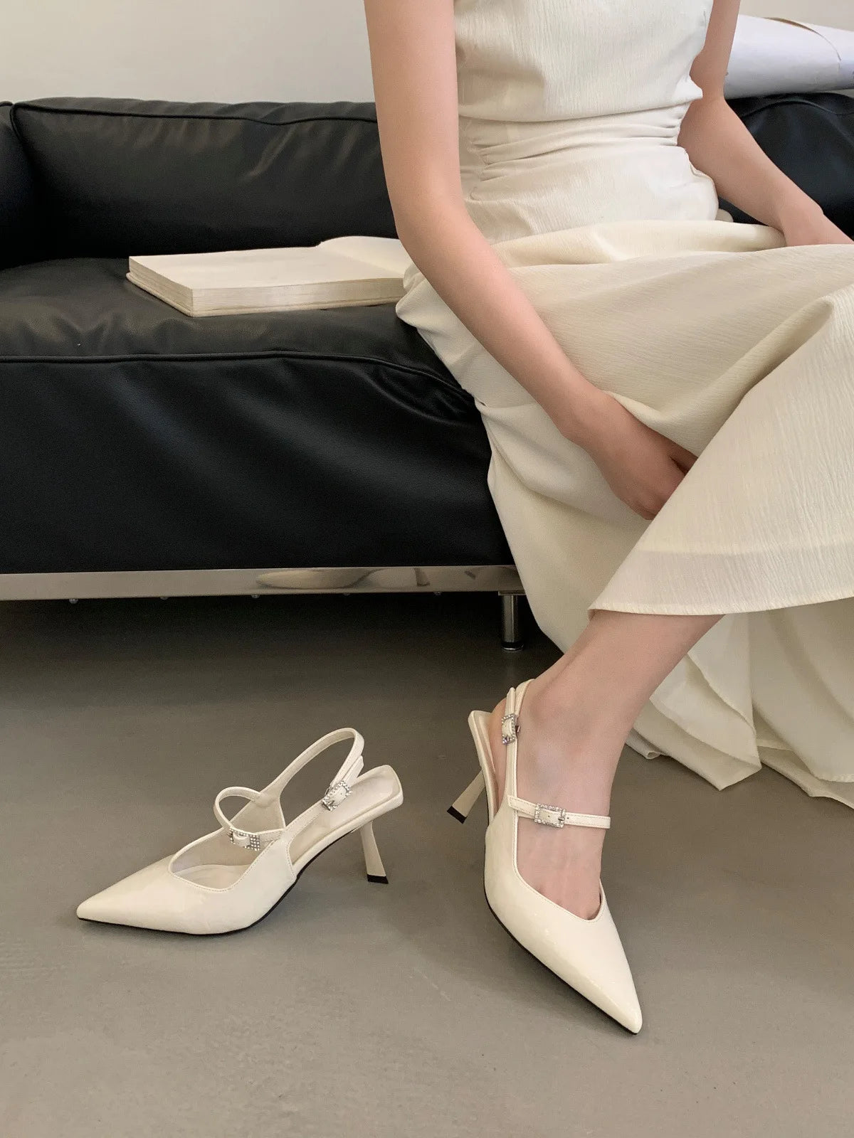 Cyflymder  Sexy Pointed High Heels Women's 2025 New Thin Heels Niche Design Versatile Bag Head Sandals High Heels Women