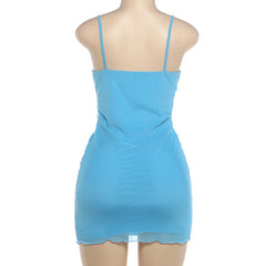 Cyflymder  Floral Sequins Patchwork Ruched Mesh Bodycon Camisole Mini Dress Women Sexy V Neck Spaghetti Straps Backless Slim Party Clubwear