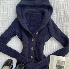 Cyflymder  Fashion Vintage American Solid Knitted American Cardigan Harajuku All Match Punk Jumpers Y2k Aesthetic Spring Autumn Clothes