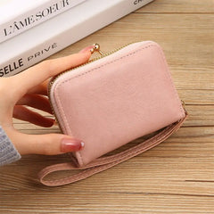 Cyflymder Women Short Wallets Female Short Hasp Coin Purses Ladies Portable PU Leather Money Bag Large Capacity Card Holders Clutch