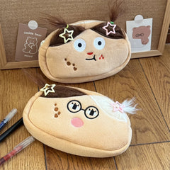 Cyflymder  Cute DIY Pen Bag Case Box Stocking Stuffers Cute Creative Long Hair Doll Cartoon Large Capacity Zipper Organizer Storage Bag