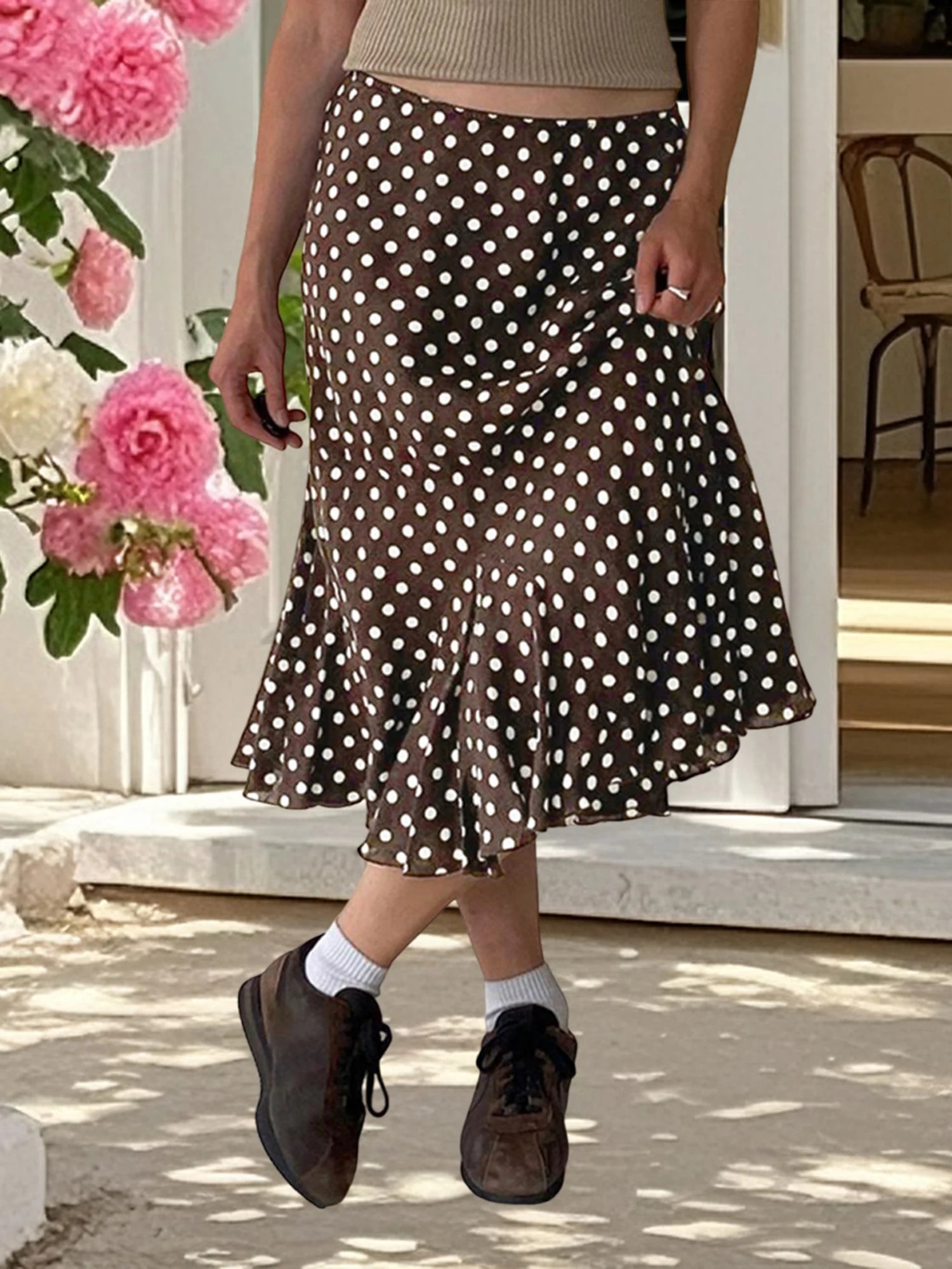 Cyflymder  Women s Boho Floral Print Maxi Skirt with High Waist and Flowy Hemline for Summer Beach Parties and Outdoor Events