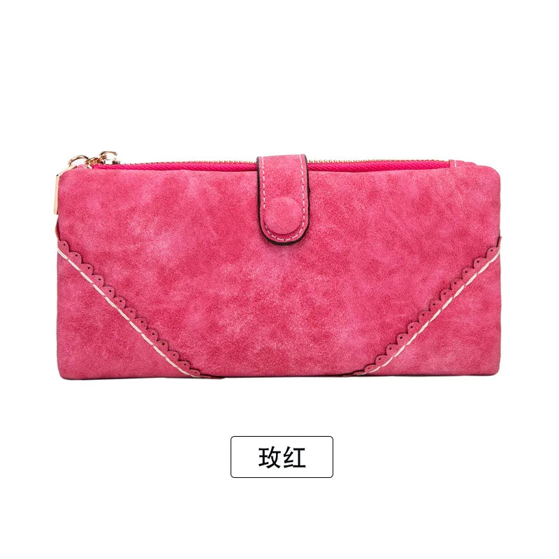 Cyflymder  Men/Woman Wallet Vintage PU Leather Frosted Long Wallets Coin Pocket Billetera Hombre Man Purse Male ID Card Holder Money Bags