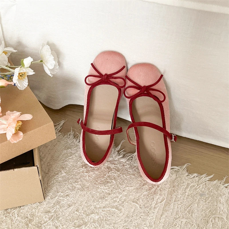 Cyflymder Bow Women Mary Jane Shoes Flats Designer Shallow Women's Sandals Fad Loafers Shoes Elegant Summer Dress New Mujer Zapatos
