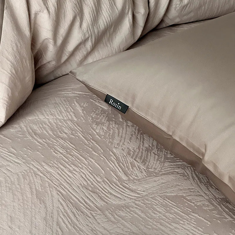 Cyflymder  Premium 100S Pure Cotton Jacquard Bedding Sets Luxury Skin Friendly Smooth Quilt Cover Kit Bed Linens for Adults and Children