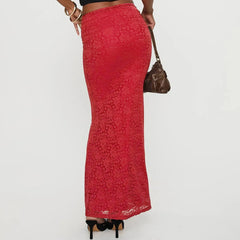 Cyflymder  Women Y2K Vintage Summer Bodycon Skirt Casual Floral Lace Elastic Skirt for Beach Vacation Club Streetwear