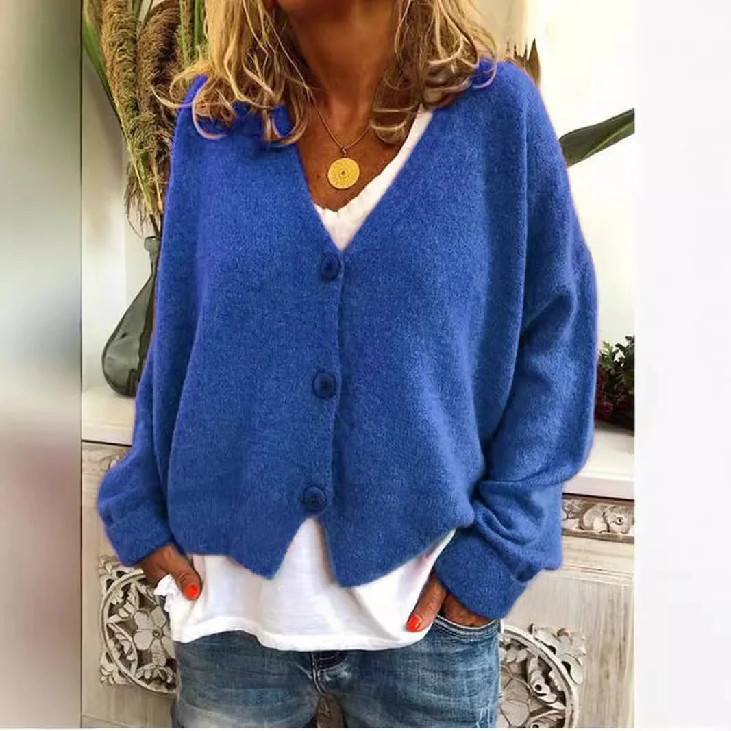 Cyflymder  Large Size Women's Casual Loose Knitted Cardigan Sweater Thi Cotton Knitting Open-irt Sle Spring Faion Ladies' Wear