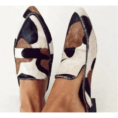 Cyflymder  British Style Spring and Autumn New Product Fashionable Pointed-toe 34-43 Shallow-toe Cow-patterned Casual Women's Shoes