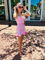 Cyflymder  Floral Print Ruffle Off Shoulder Mini Dress Ruched Waist Fitted Summer Women Chiffon Dress Casual Versatile Lady Vestido