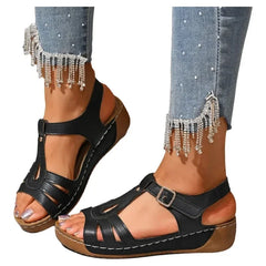 Cyflymder  Women's Summer round Toe Flat Sandals Sexy Lightweight Comfortable Non-Slip Outer New Style Light Mouth Casual Footwear