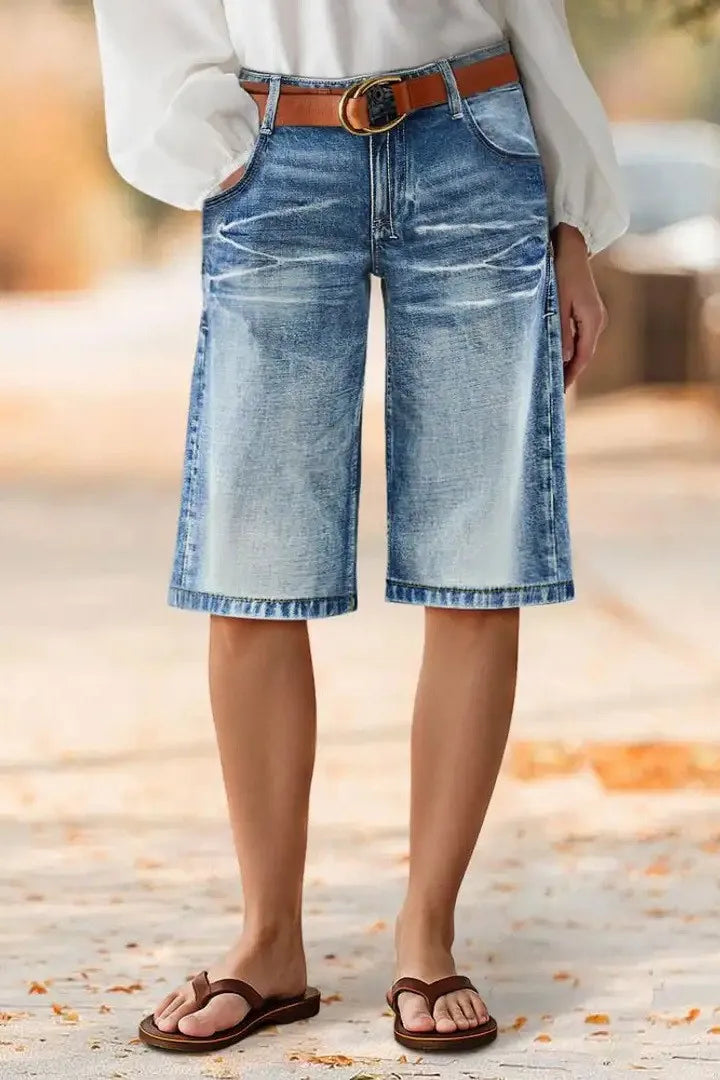 Cyflymder  Spring Women's Clothing Slim Fit High Waist Denim Shorts Femme Elegant Jean Shorts For Woman Stretchy Cropped Straight Cut