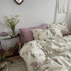 Cyflymder  ins 100% Cotton Duvet Cover Soft Rabbit Flowers Quilt Cover housse de couette 150 200 220cm High Quality Duvet Cover King Size