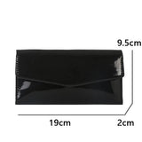 Cyflymder Fashion Women Long Patent Leather Wallets Purses Female Handbags Coin Purse Cards Holder ID Holder Foldable Wallet Lady Clutch