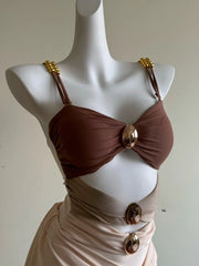 Cyflymder  Beach Skirt, Sexy Holiday One-piece Swimsuit, Women's Bikini Long Dress, Holiday Beach Summer Dress